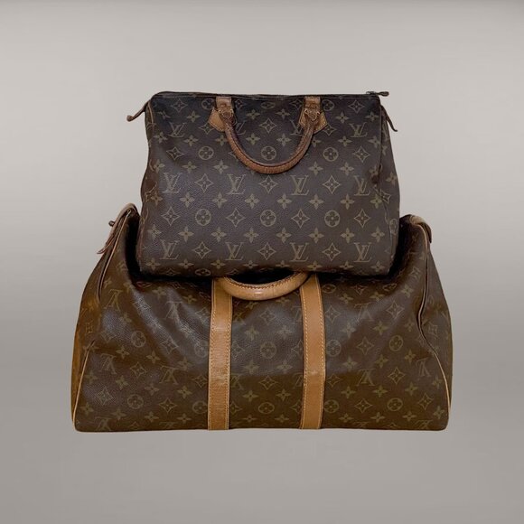 LOUIS VUITTON AS-IS Monogram Lot Set Speedy 30 & Keepall 45 Projects bags duffel - Picture 2 of 10